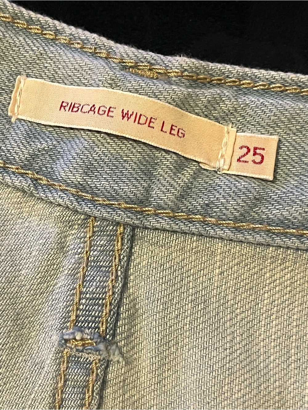 LEVI’s RIBCAGE WIDE LEG High Rise Linen and Denim Women’s Jeans - Picture 2 of 10
